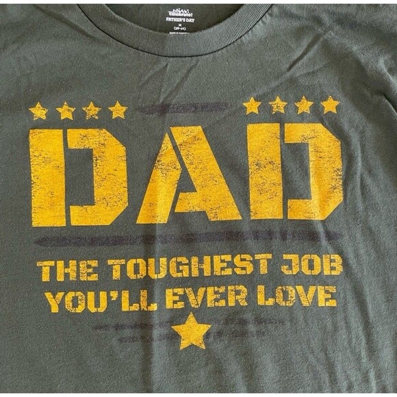 Dad The Toughest Job You'll‎ Ever Love Men's Graphic T-Shirt, Green Size XL - Picture 2 of 8